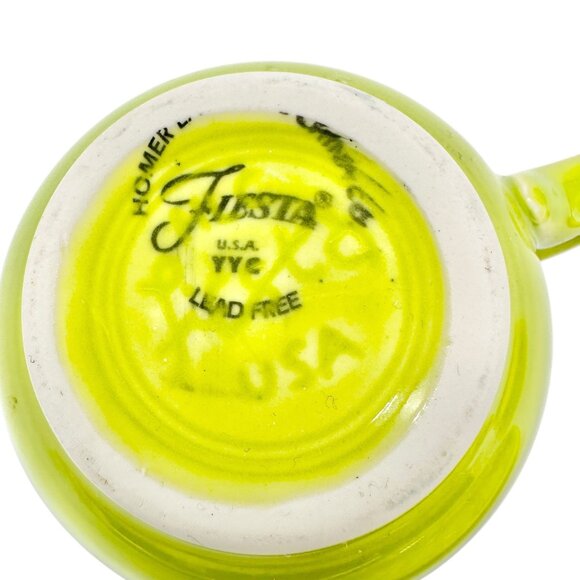 Fiesta Homer Laughlin Cup & 2 Saucers Set in Chartreuse Lead-Free Ceramic USA - Picture 6 of 9
